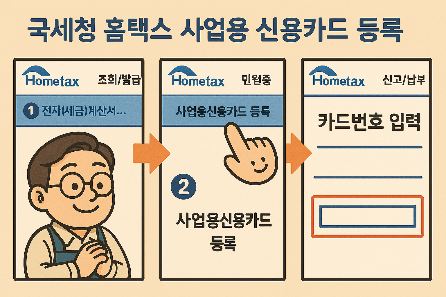[12편] 홈택스 사업용 신용카드 등록 방법 (5분 투자로 6개월이 편해지는 마법)